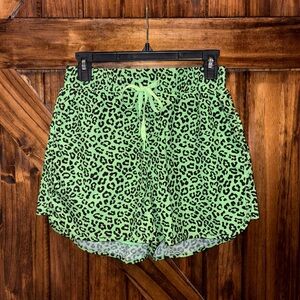 BUFF BUNNY FLO LIME GREEN LEOPARD SHORTS